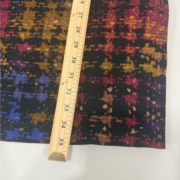 Tahari ASL Levine Black Multi Color Abstract Check Plaid Mock Neck Dress Size 6 - Picture 7 of 7